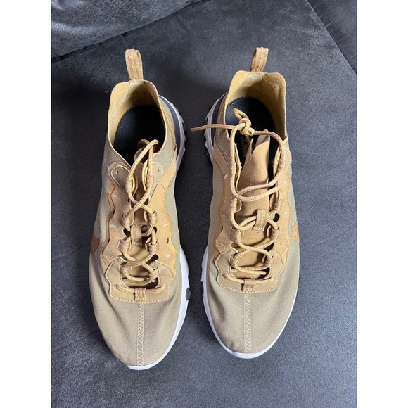 Nike React Element 55 Khaki Tan Men's Sneakers Shoes Size US 9 UK 8 EUR 42.5 - Picture 1 of 6